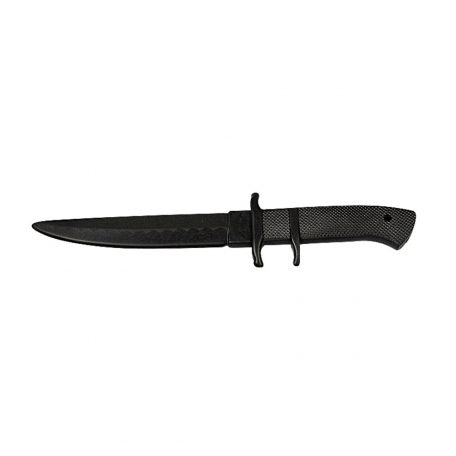 Rubber knife, Commando style, black, 31 cm