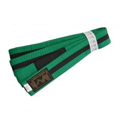 BJJ Belt, for Children, green / black stripe, 220 méret