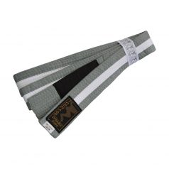 BJJ Belt, for Children, grey / white stripe, 220 méret